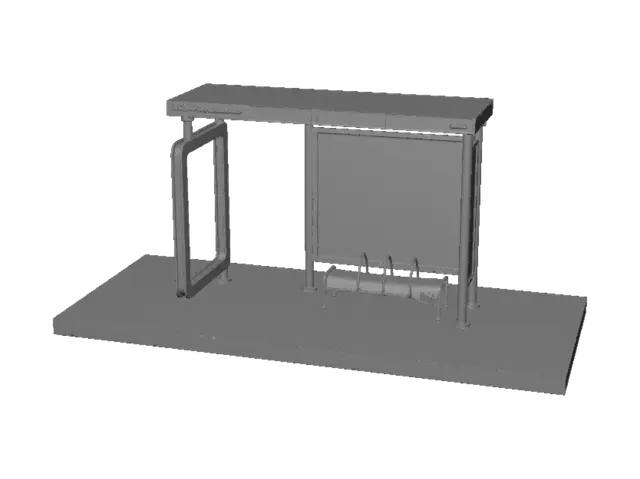 3D model for Modern Bus Stop Shelter