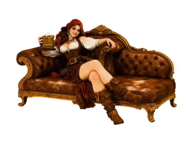 Tavern Maiden Relaxation - Barmaid 3D model, vytvořený pomocí AI