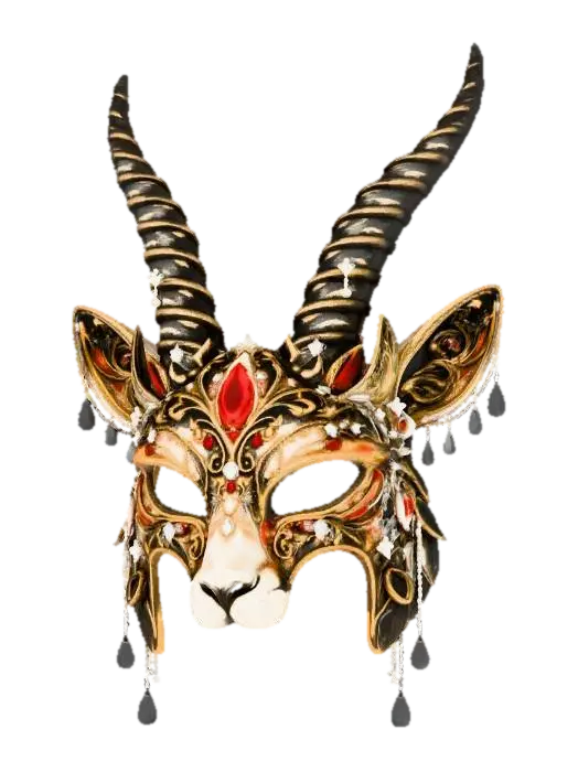 Gilded Gazel Masquerade Mask - Theatre 3D model, vytvořený pomocí AI