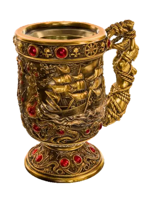 Gilded Galleon Sea Battle Goblet 3D-model, gegenereerd door AI