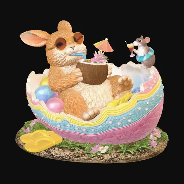 3D model for Sunbathing Bunny in an Easter Egg Boat, #EasterEgg2026#