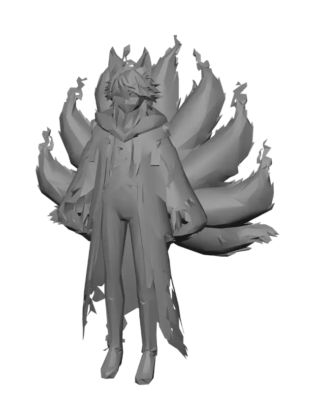 3D model for Azure Nine-Tailed Kitsune