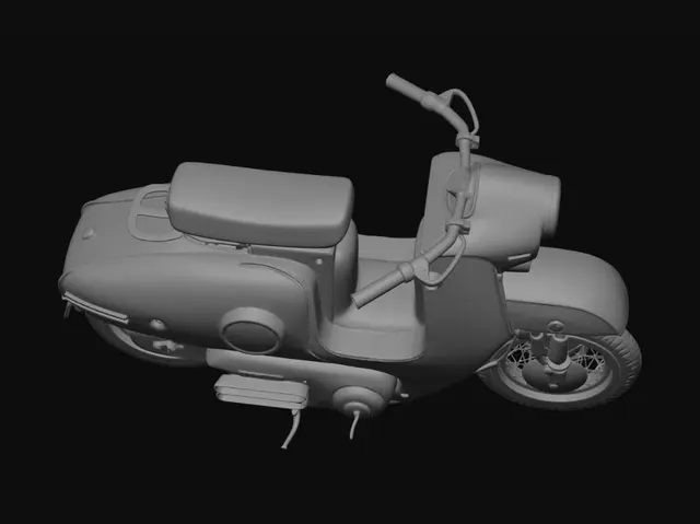 3D model for Vintage Green Vespa