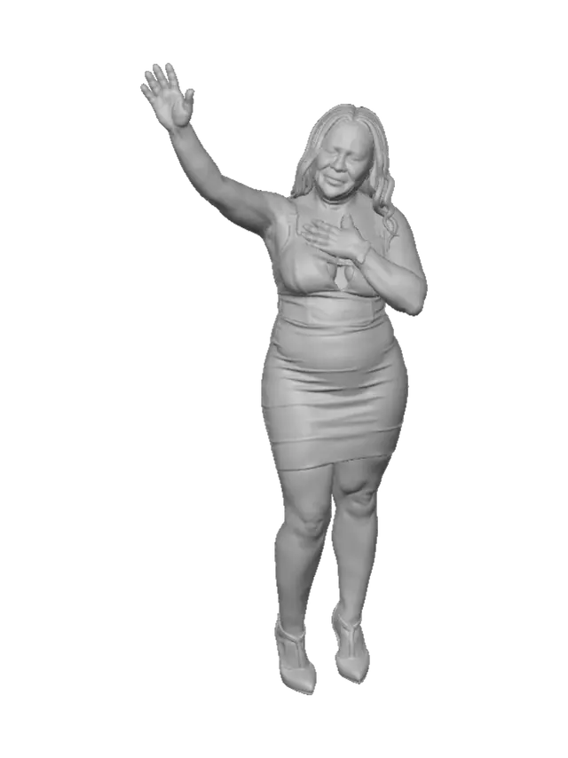 3D model for Woman in Red Waving
