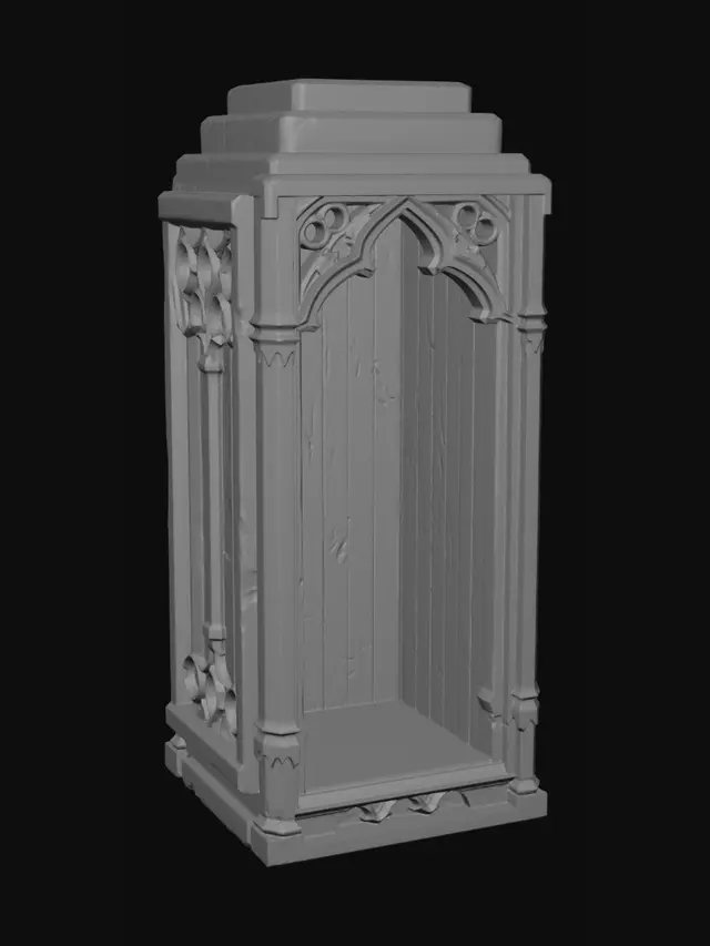 3D model for Ornate Gothic Arched Cabinet