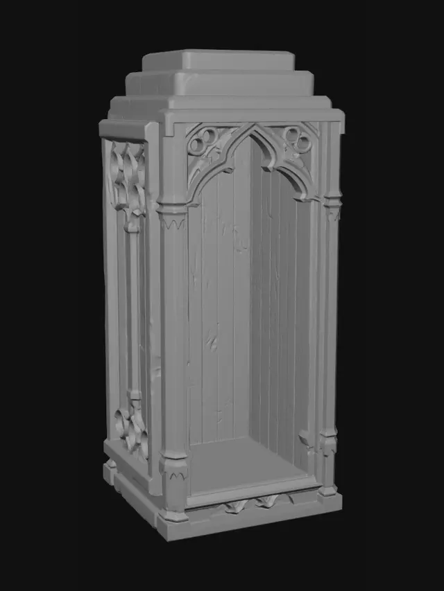 3D model for Ornate Gothic Arched Cabinet