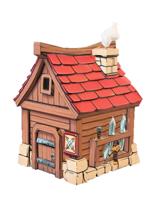 Modello 3D Swordsmith's Cottage - Smith, generato dall’IA