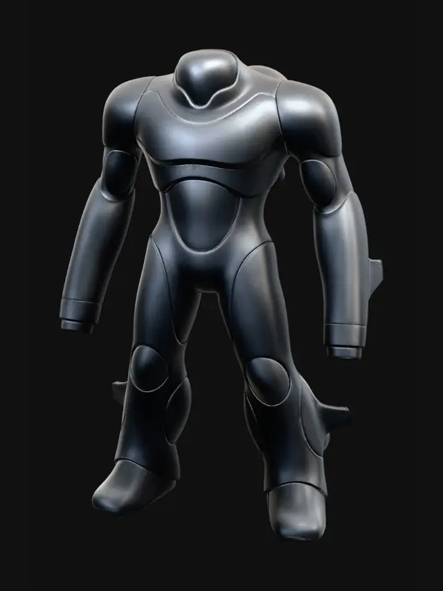 3D model for 잠수함 모티브의 140m 초대형 메카닉 로봇 3D 모델. 심리스하고 퓨처리즘 디자인으로, 매끄럽고 모놀리식하며 유선형의 압도적인 형태가 특징이다. 견고한 초고강도 합금 재질은 깊은 다크 그레이 색상에 은은한 메탈릭 광택을 띠며, 표면은 섬세하고 매끄러운 질감을 지닌다. 극도로 절제된 현실적인 라이팅이 거대한 로봇의 위용을 강조한다. 만지면 차갑고 압도적인 강인함이 느껴진다.
