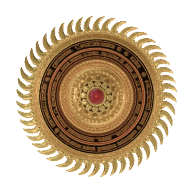 Sudarshana Chakra 108 Blades - Finish 3D model, vytvořený pomocí AI