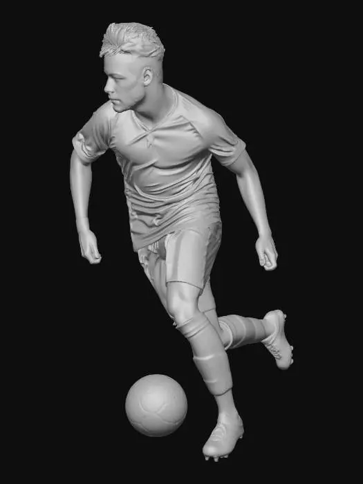 3D model for Brazil National Team Player Dribbling in Yellow Jersey