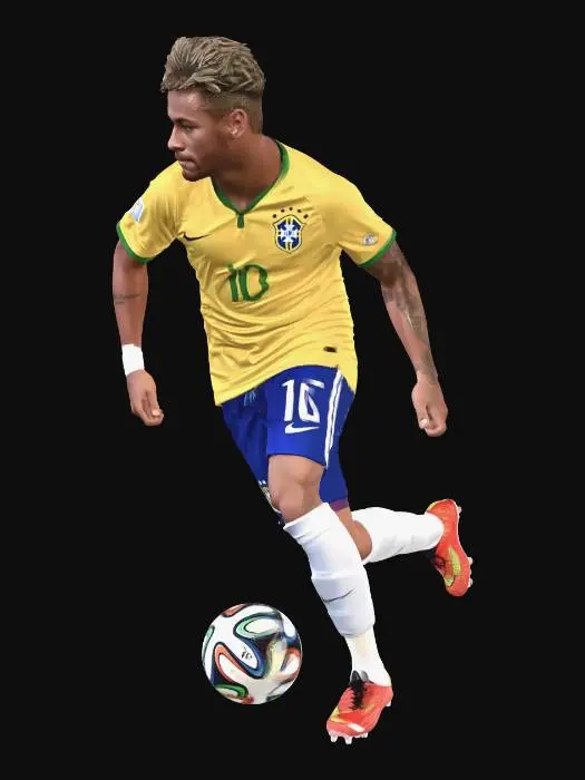3D model for Brazil National Team Player Dribbling in Yellow Jersey