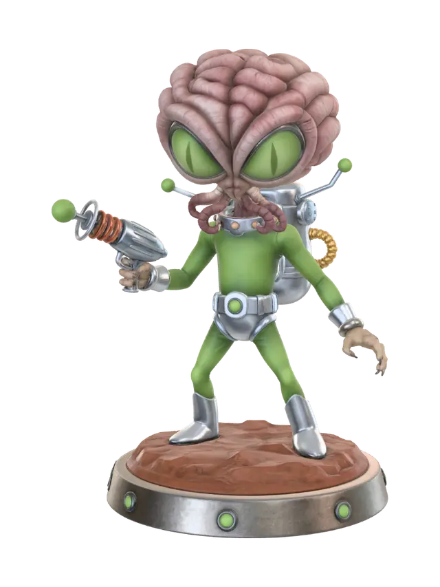 The Aliens of Otto Matic - Visor 3D model, vytvořený pomocí AI