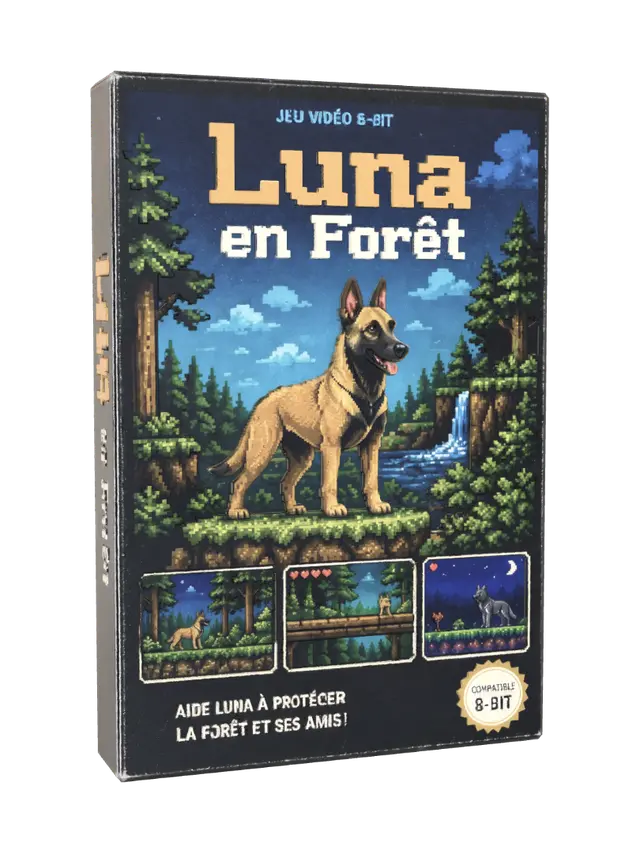 Luna en foret NES game - Moonlight 3D model, vytvořený pomocí AI