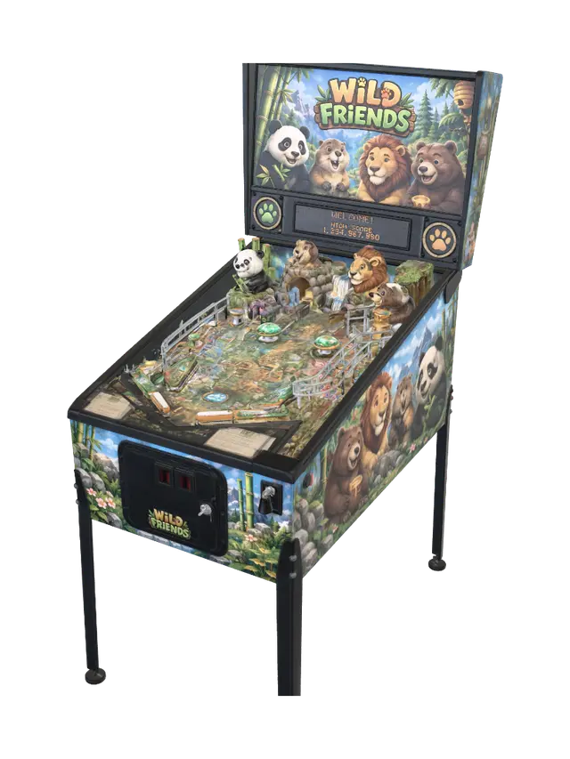 Flipper Wild Friends Pinball 3D model, vytvořený pomocí AI
