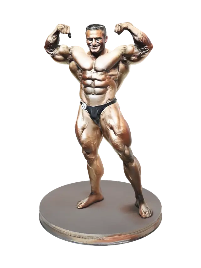 Peak Physique - Bodybuilder 3D model, vytvořený pomocí AI