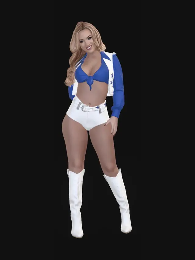 3D model for Blue Star Cowgirl Look