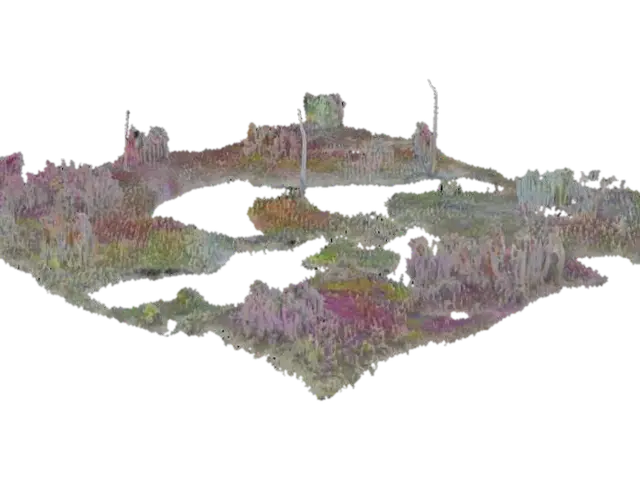 large flat area with Biome: Fog-covered marshlands filled with mutated flora and… - Acid 3D model, vytvořený pomocí AI