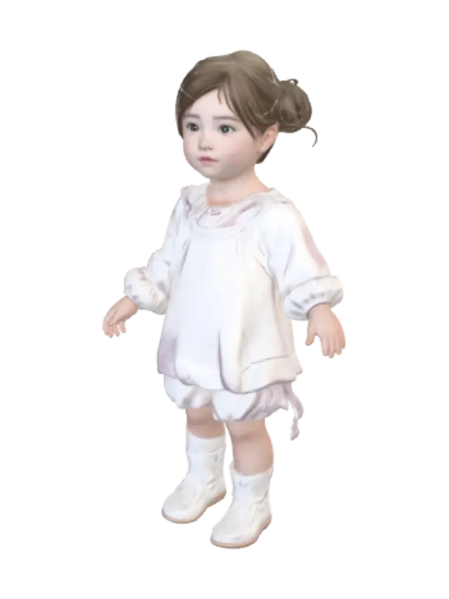 Angel in White - Cream 3D model, vytvořený pomocí AI