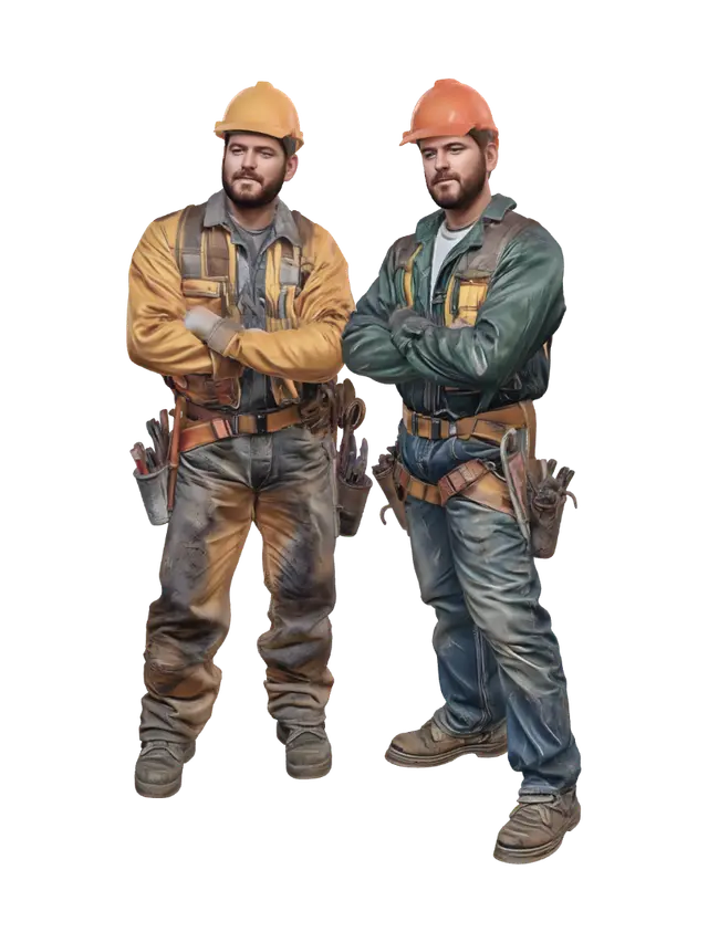 Modello 3D workers, generato dall’IA
