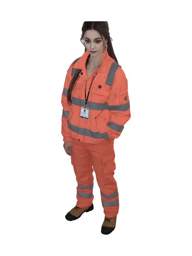 3D model for Hi-Vis Safety Worker in Orange Uniform
