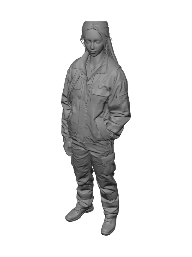 3D model for Hi-Vis Safety Worker in Orange Uniform
