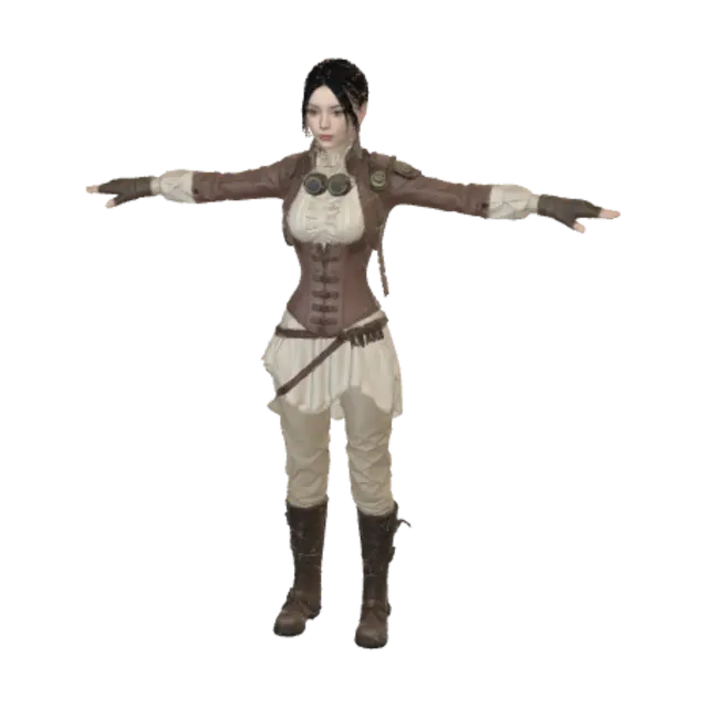 3D model for Steampunk T-Pose Adventurer