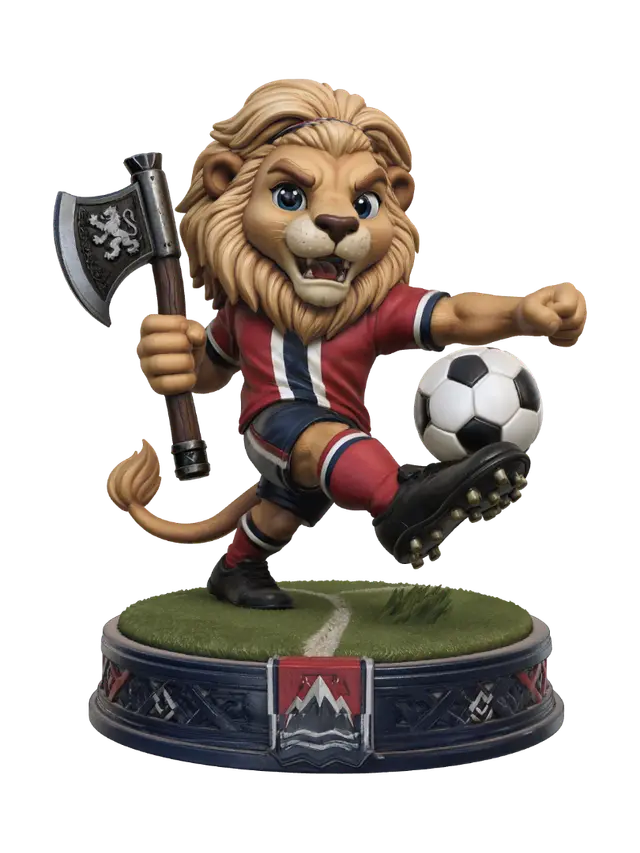 Lion Warrior Striker - Norway-3D-modell, genererad av AI