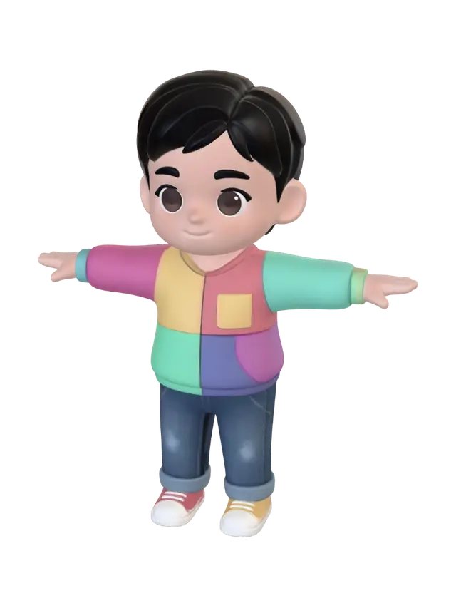 3D model for Rainbow Patchwork Kid