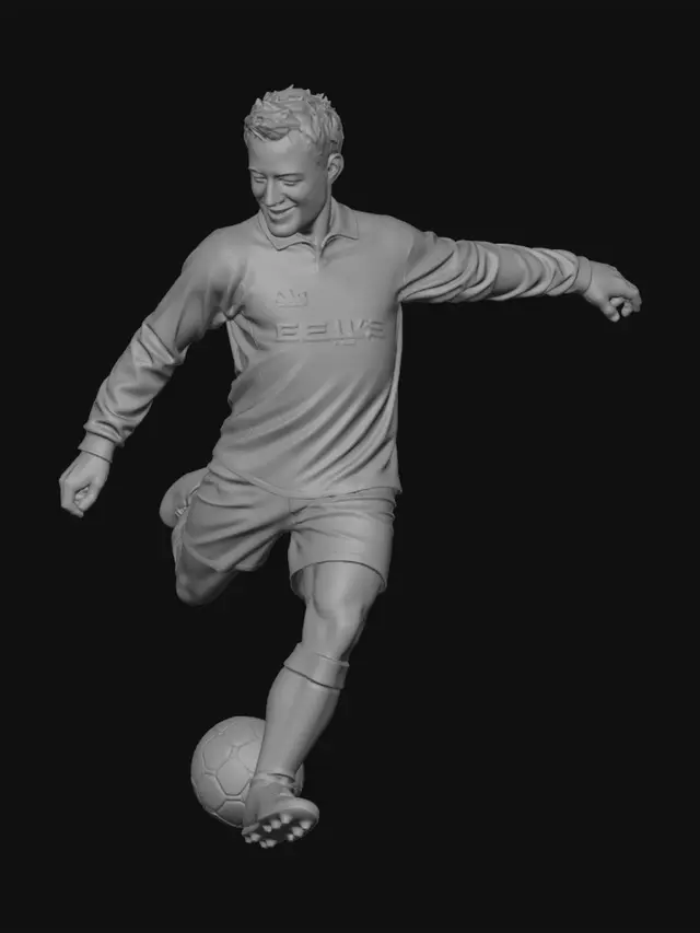 3D model for Blue Jersey Soccer Kick