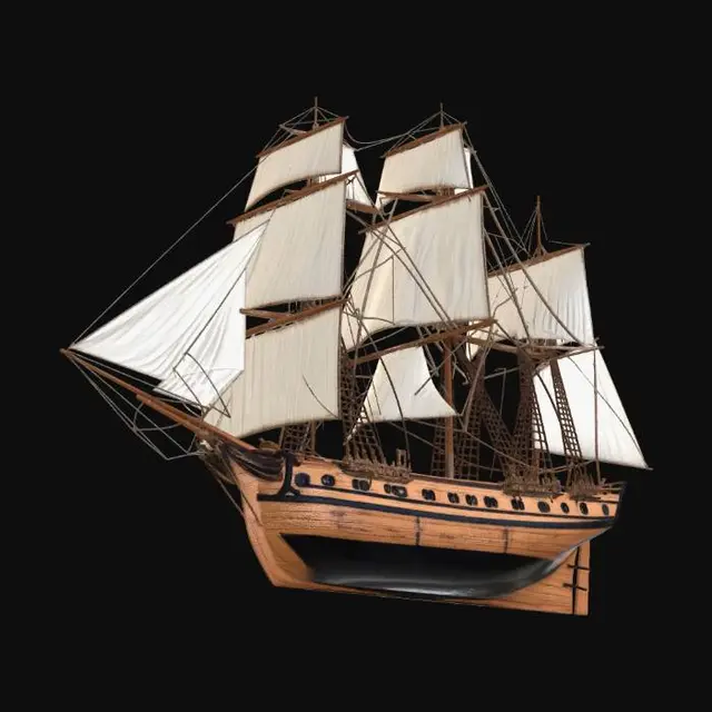 3D model for Three-Masted Full-Rigged Ship