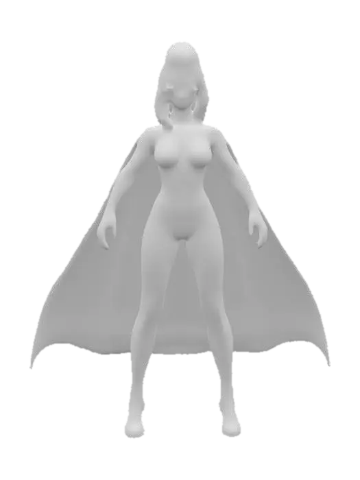 3D model for A tall superhero Woman with LOVE as symbol, Game Assets, Highly Detailed, Ultra Realistic, Body, A-pose, Full Body, ARMS AWAY FROM THE BODY , detailed, #valentine#