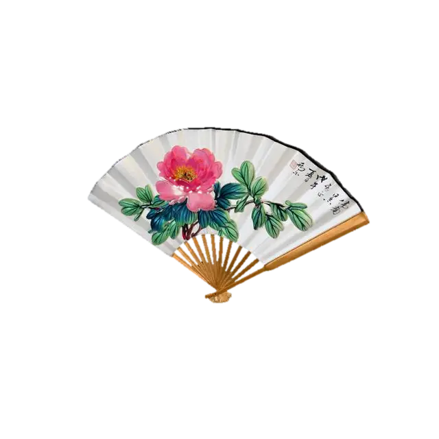 Model 3D Pink Peony on a Folding Fan, dijana oleh AI