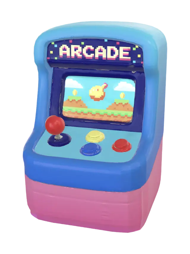 mini_arcade_cabinet_3d - Joystick 3D model, vytvořený pomocí AI