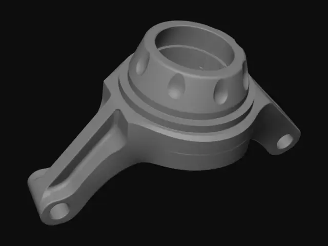 3D model for Red anodized steering knuckle