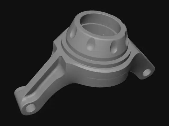 3D model for Red anodized steering knuckle