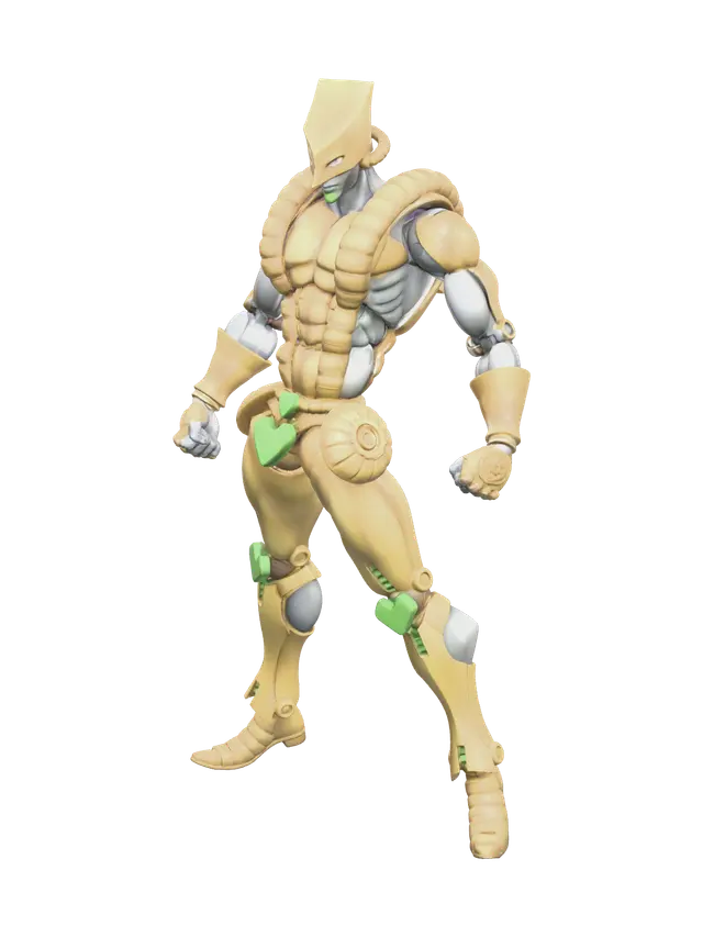 Realistic Za Warudo 3D model, vytvořený pomocí AI