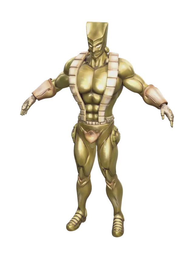 Low-Poly Za Warudo 3D model, vytvořený pomocí AI