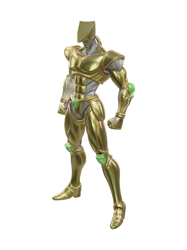 Stylized Za Warudo 3D model, vytvořený pomocí AI