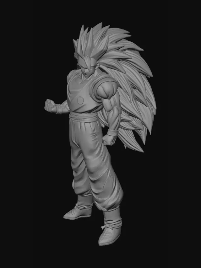 3D model for Super Saiyan 3 Goku Figure