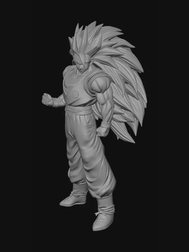3D model for Super Saiyan 3 Goku Figure