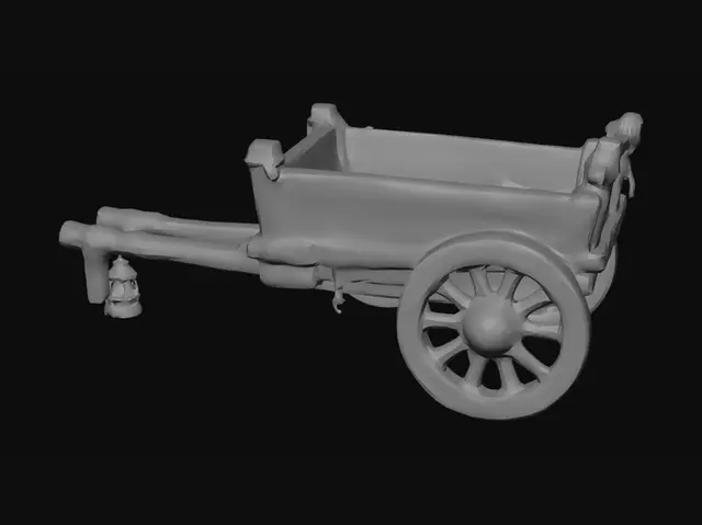 3D model for Rustic Wooden Cart