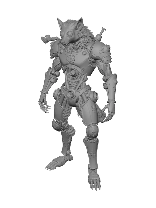 3D model for Brass Wolf Automaton