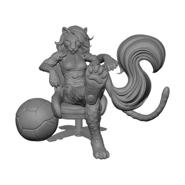 3D model for Leopard Diva in a Pink Chair