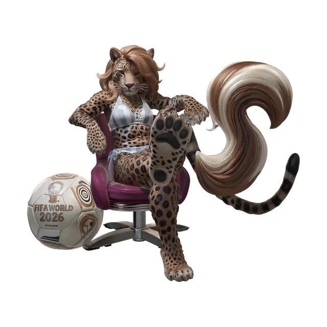 3D model for Leopard Diva in a Pink Chair