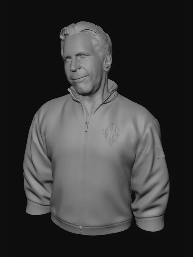 3D model for Casual Portrait of a Man in a Navy Quarter-Zip Jacket