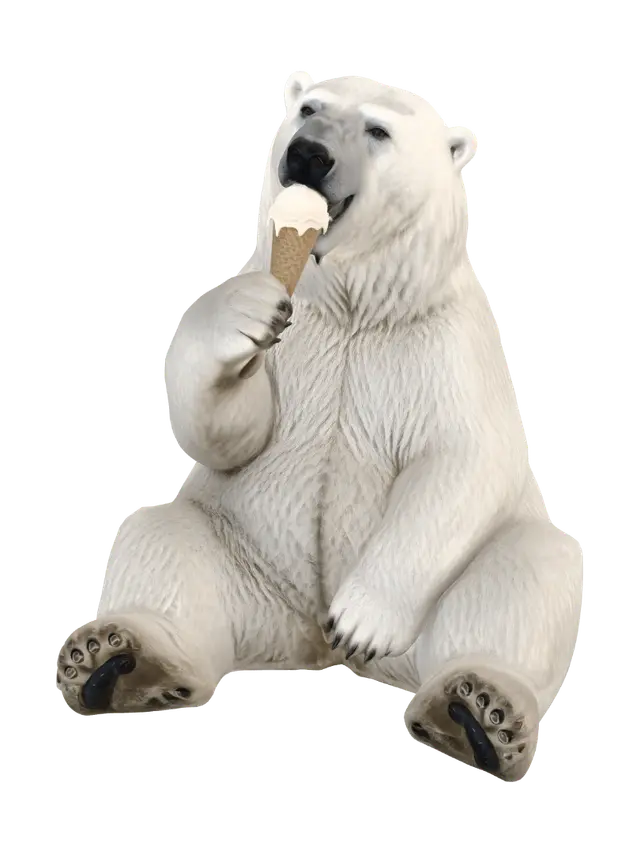Polar Bear's Ice Cream Moment 3D model, vytvořený pomocí AI