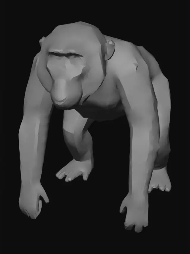 3D model for Crouching Gorilla