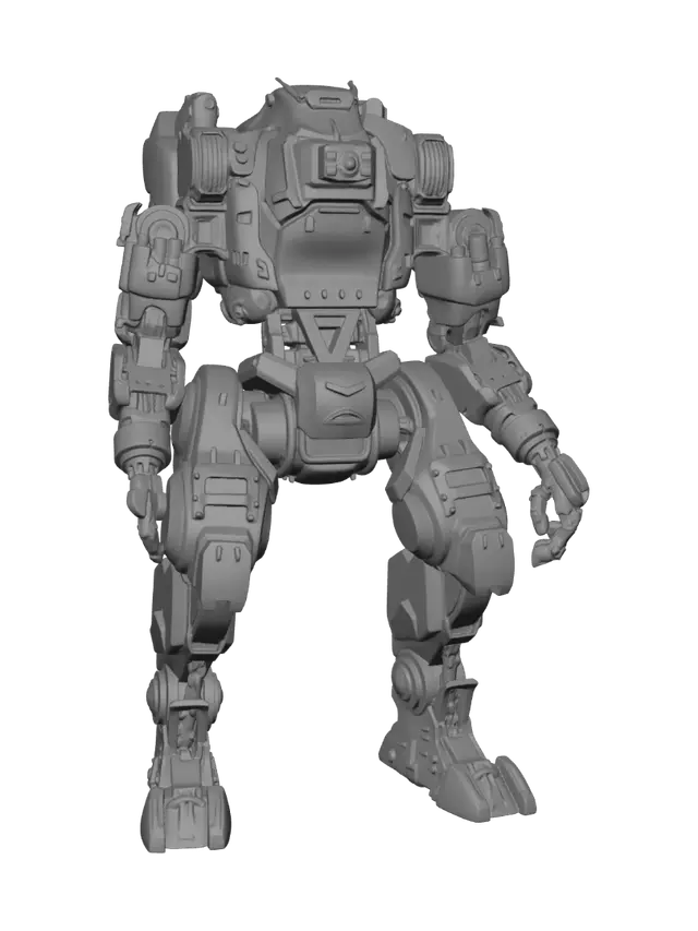 3D model for Olive Drab Battle Mech