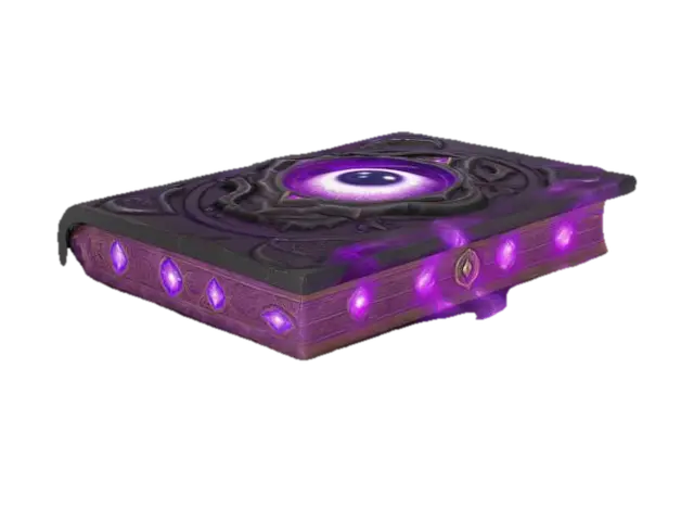 Stylized magical book in World of Warcraft style, made of black and purple jade.… - Wow 3D model, vytvořený pomocí AI