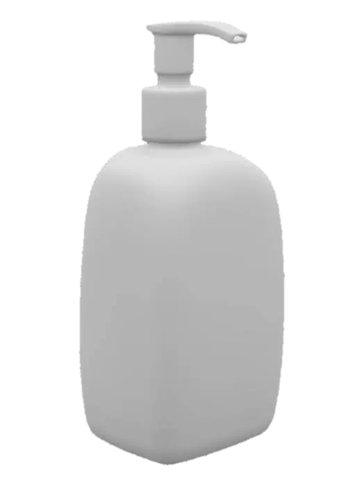 3D model for Realistic style, hand soap, smooth edge mold, tempered glass, meshes gradiets color palette, 16k, high detail